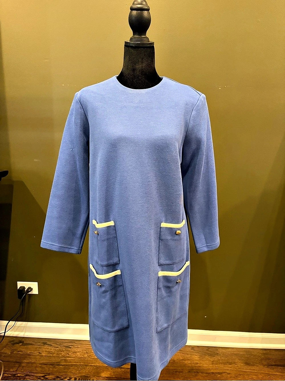 Tuckernuck Blue Pocket Midi Dress Size Large